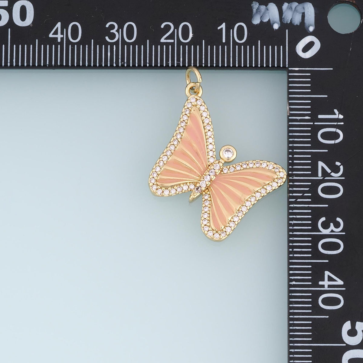 18K Gold Filled Butterfly Charm,CZ Enamel Butterfly Pendant,Colorful Wing Charm,DIY Necklace Bracelet Jewelry Making Supply