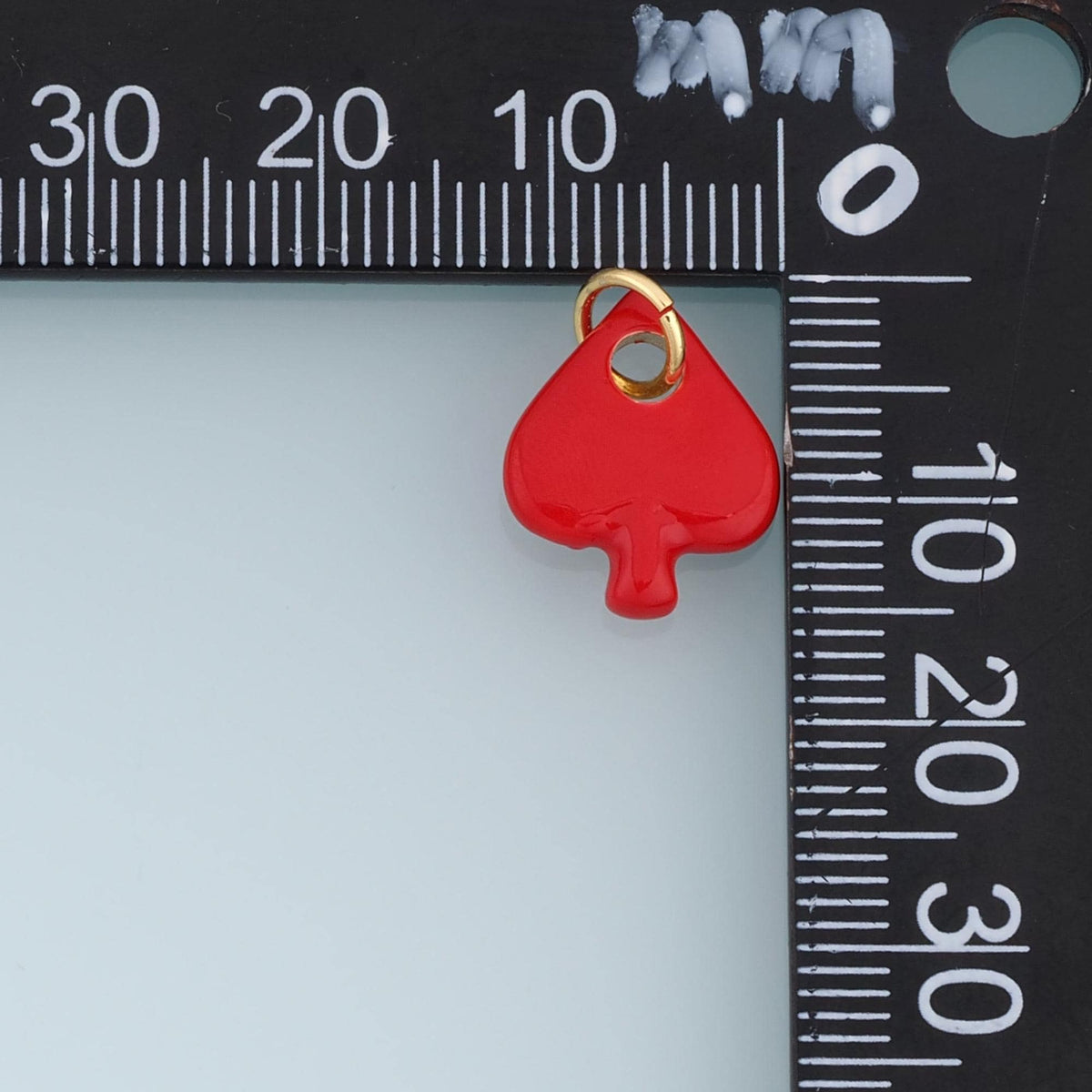 18K Gold Filled Spade Charm,Enamel Playing Card Suit Pendant,Red White Black Spade Charm,DIY Necklace Bracelet Jewelry Supply