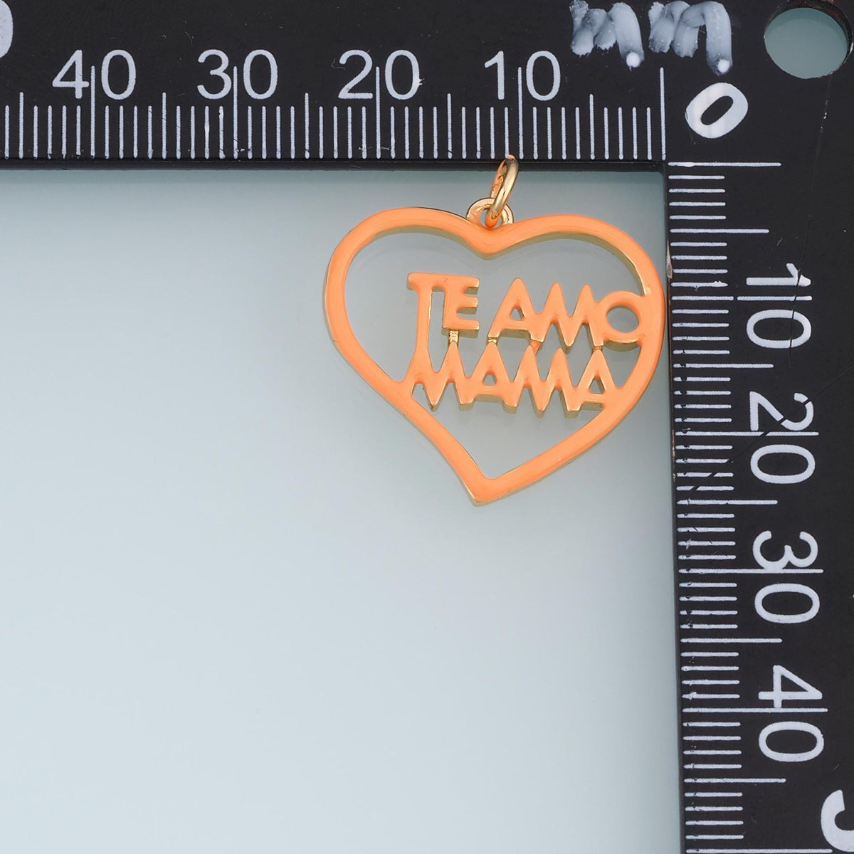 18K Gold Filled Team Mama Heart Charm,Enamel Mom Pendant,Orange Blue Mama Charm,DIY Necklace Bracelet Jewelry Supply