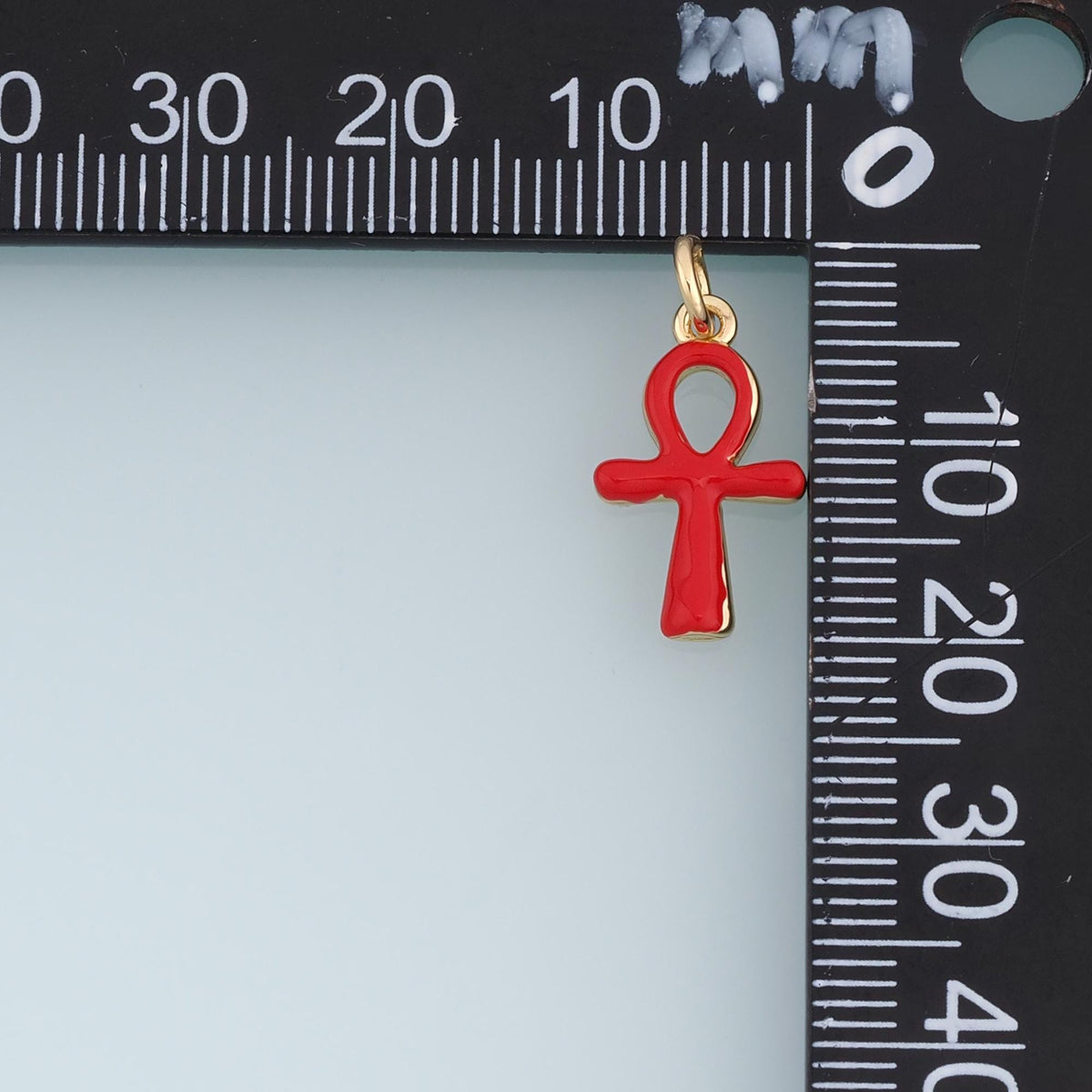18K Gold Filled Enamel Cross Charm Pendant for Jewelry Making