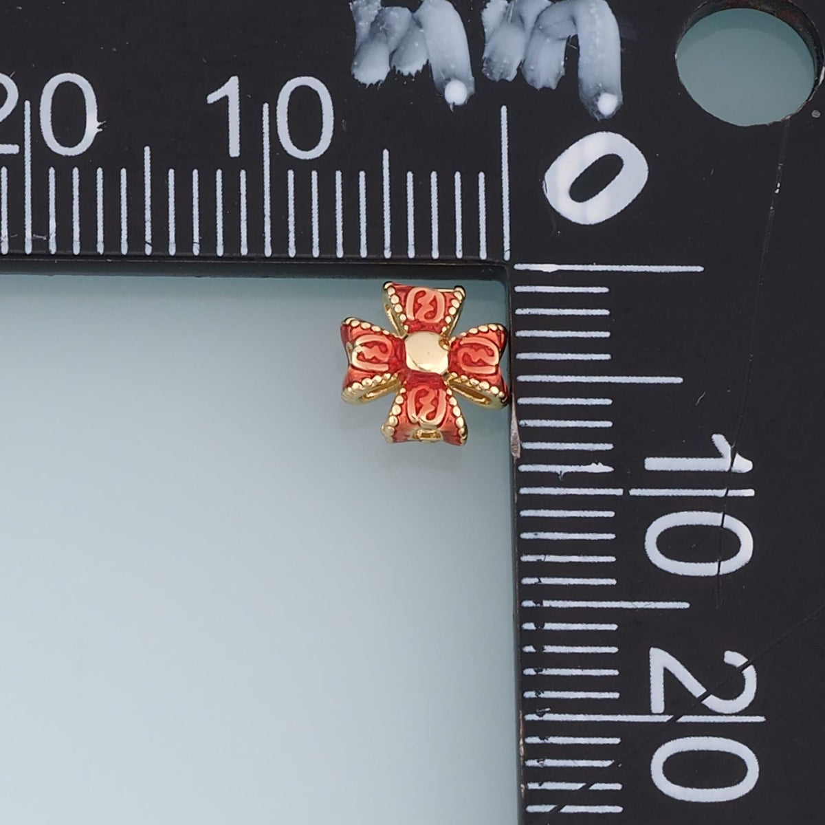18K Gold Filled Enamel Cross Spacer Beads 7 mm, 1 mm for Jewelry Making