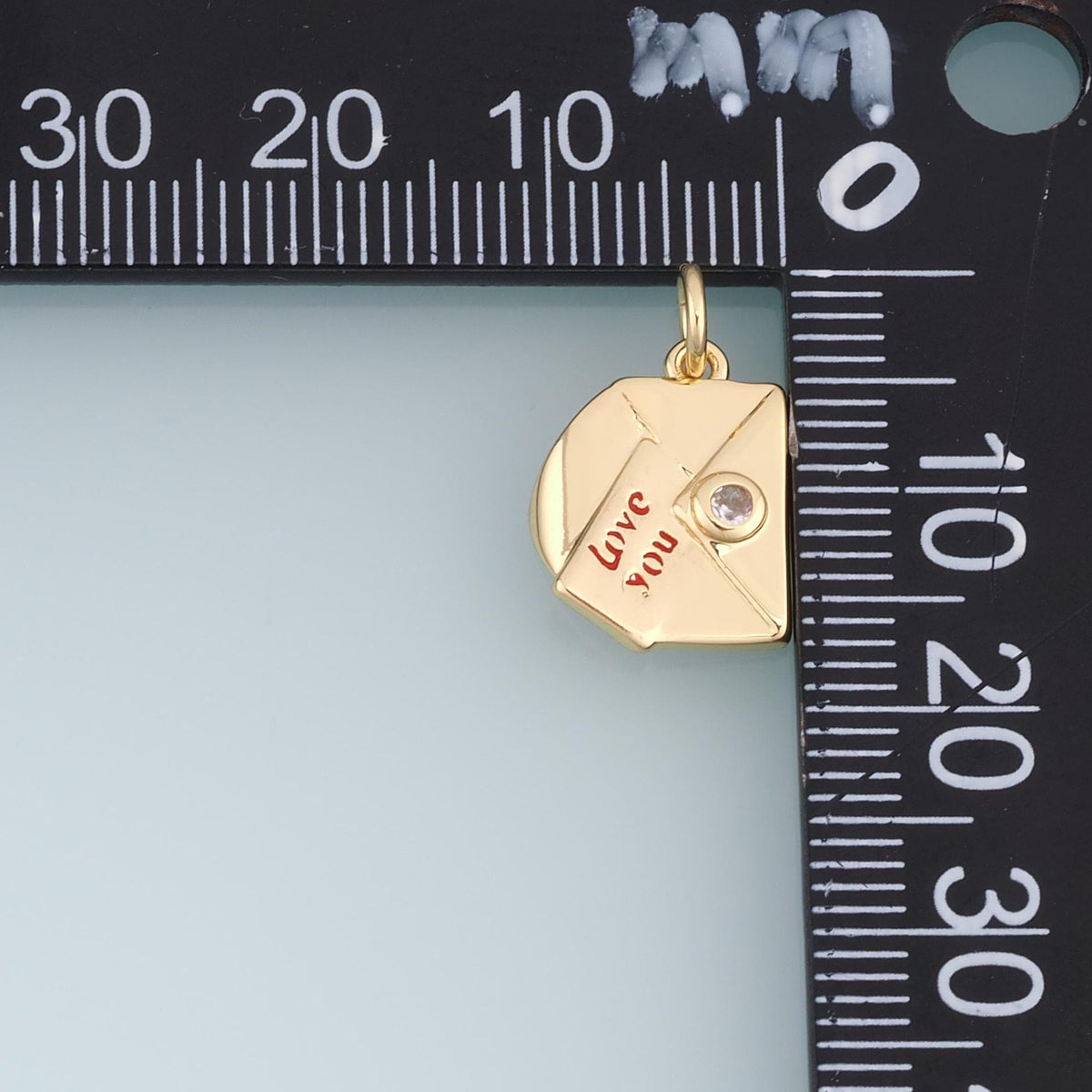 18K Gold Filled Love Letter Charm,CZ Envelope Pendant,Love You Message Charm,DIY Necklace Bracelet Jewelry Making Supply