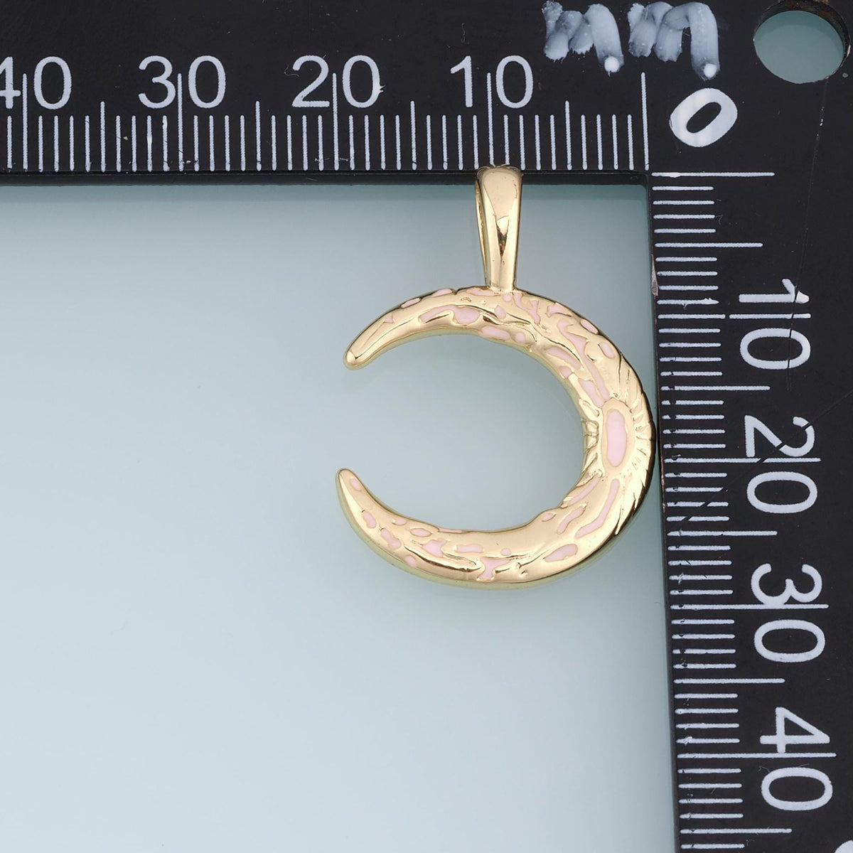 18K Gold Filled Enamel Moon Charm Pendant for Jewelry Making