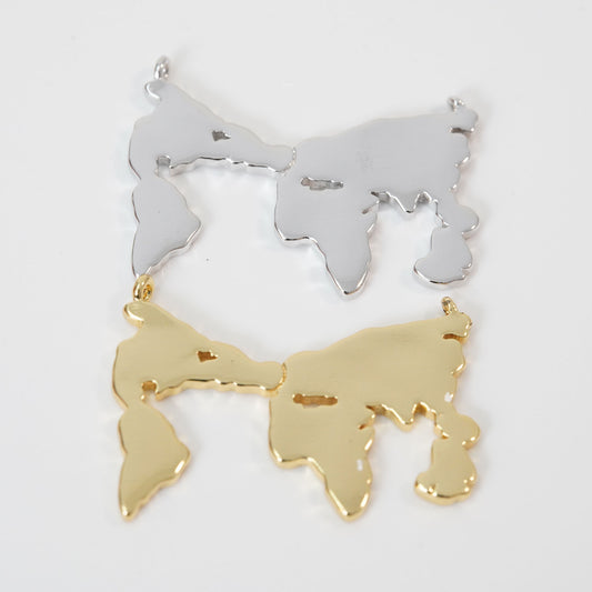 Gold Earth Charms,18K Gold Filled World Map Pendant,World Map Charm Bracelet Necklace for DIY Jewelry Making Supply