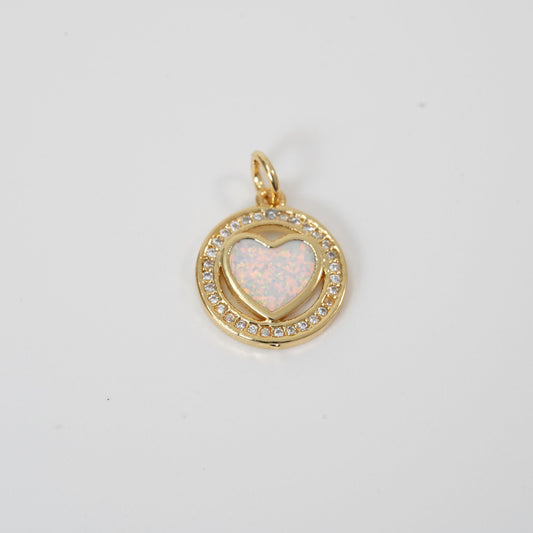 Gold Heart Charms,18K Gold Filled Heart Pendant,Heart Charm Bracelet Necklace for DIY Jewelry Making Supply