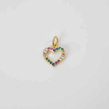Gold Heart Charms,18K Gold Filled Heart Pendant,Heart Charm Bracelet Necklace for DIY Jewelry Making Supply
