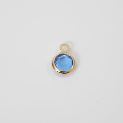 Gold Round Charms,18K Gold Filled Round crystal Pendant,Round Charm Bracelet Necklace for DIY Jewelry Making Supply