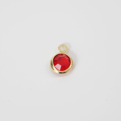 Gold Round Charms,18K Gold Filled Round crystal Pendant,Round Charm Bracelet Necklace for DIY Jewelry Making Supply