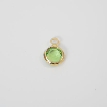 Gold Round Charms,18K Gold Filled Round crystal Pendant,Round Charm Bracelet Necklace for DIY Jewelry Making Supply