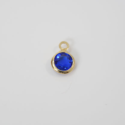 Gold Round Charms,18K Gold Filled Round crystal Pendant,Round Charm Bracelet Necklace for DIY Jewelry Making Supply