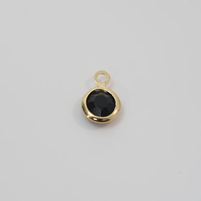 Gold Round Charms,18K Gold Filled Round crystal Pendant,Round Charm Bracelet Necklace for DIY Jewelry Making Supply