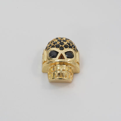 Gold Skull Head Beads Charms,18K Gold Filled Skull spacer beads Bracelet Necklace for DIY Jewelry Making Supply