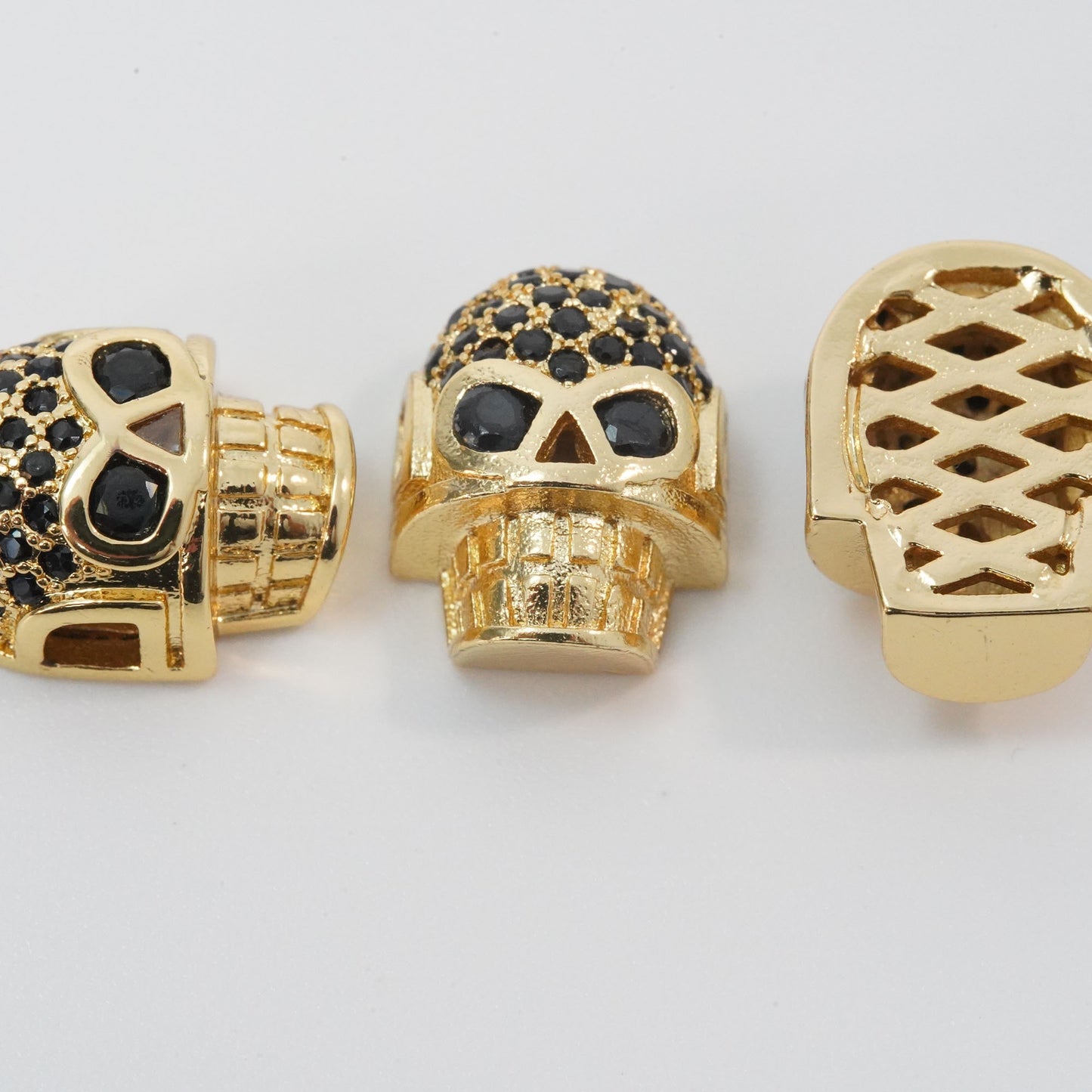 Gold Skull Head Beads Charms,18K Gold Filled Skull spacer beads Bracelet Necklace for DIY Jewelry Making Supply