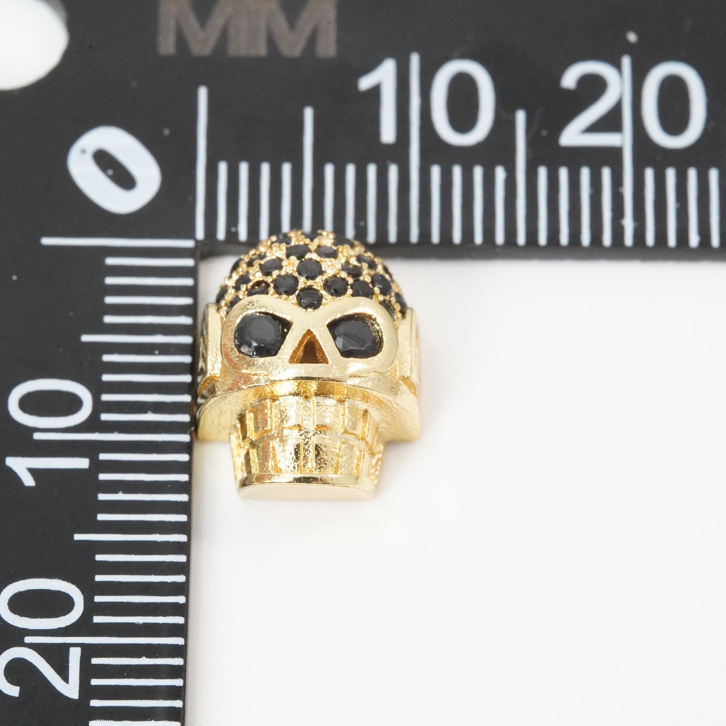 Gold Skull Head Beads Charms,18K Gold Filled Skull spacer beads Bracelet Necklace for DIY Jewelry Making Supply