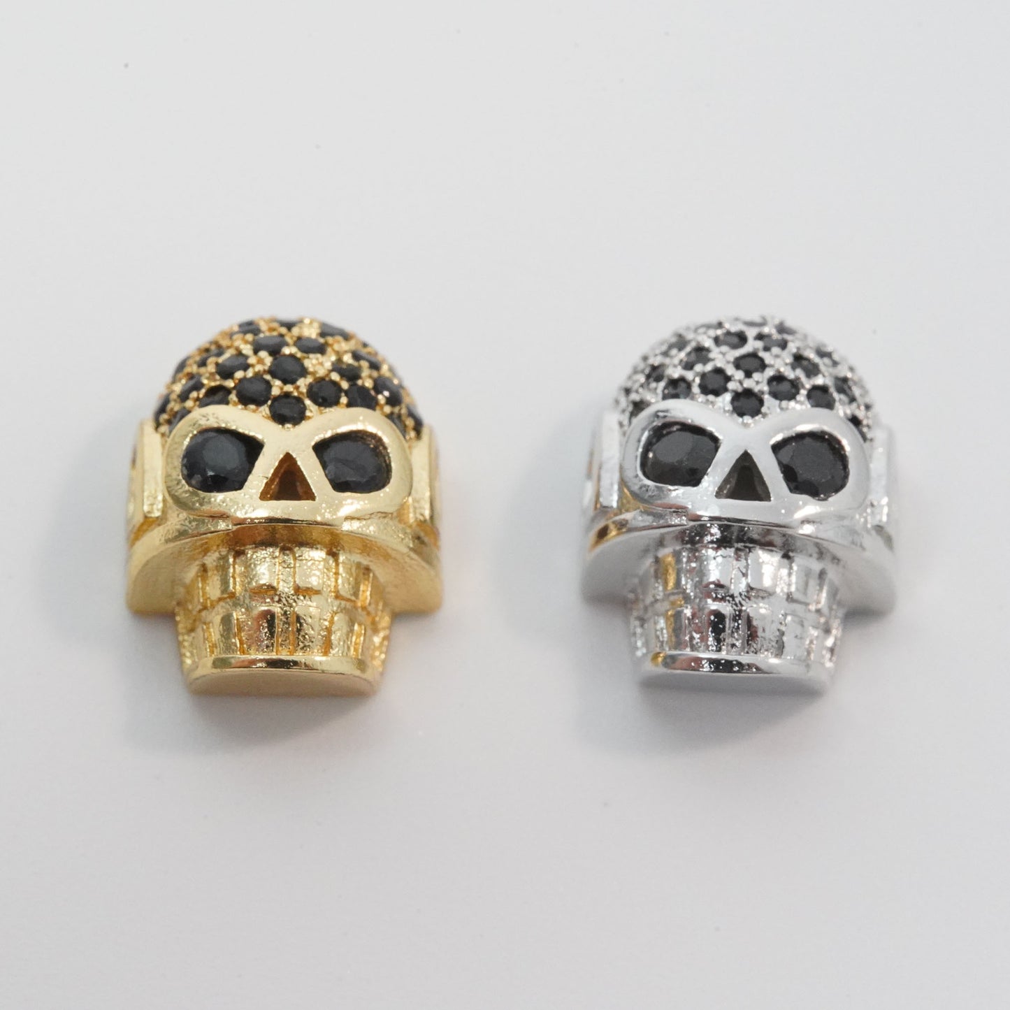 Gold Skull Head Beads Charms,18K Gold Filled Skull spacer beads Bracelet Necklace for DIY Jewelry Making Supply