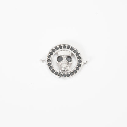 Gold Skull Connector Charms,18K Gold Filled Skull Pendant,Skull Charm Bracelet Necklace for DIY Jewelry Making Supply