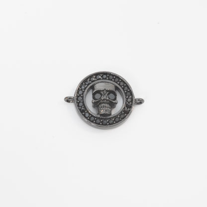 Gold Skull Connector Charms,18K Gold Filled Skull Pendant,Skull Charm Bracelet Necklace for DIY Jewelry Making Supply