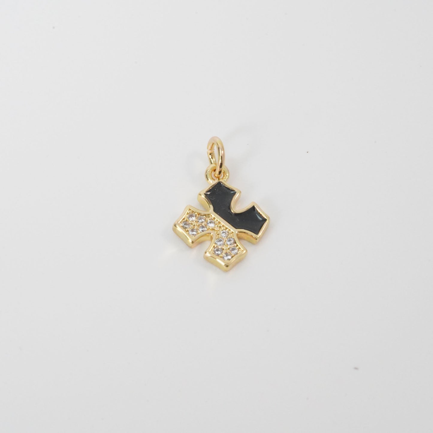 Gold Cross Charms,18K Gold Filled Enamel Cross Pendant,Cross Charm Bracelet Necklace for DIY Jewelry Making Supply