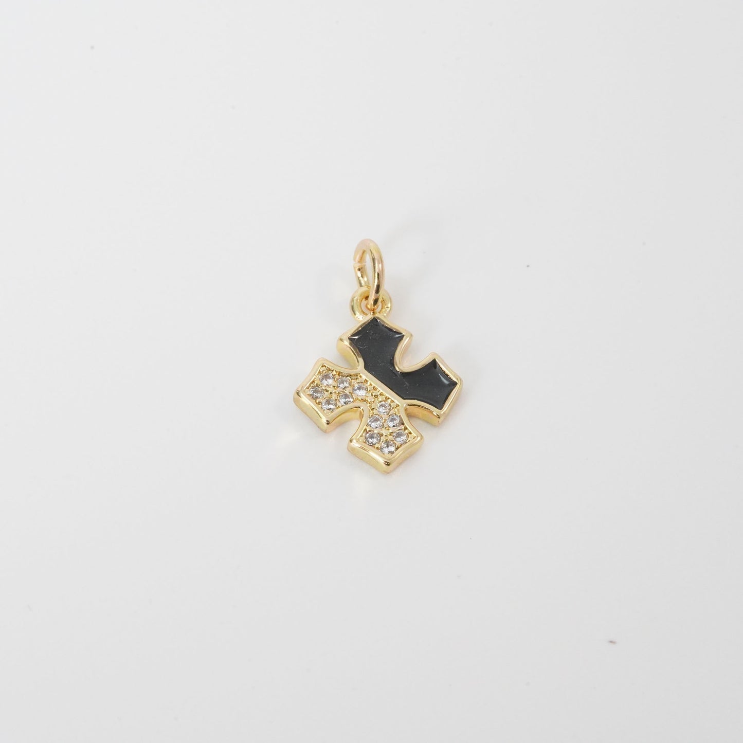 Gold Cross Charms,18K Gold Filled Enamel Cross Pendant,Cross Charm Bracelet Necklace for DIY Jewelry Making Supply