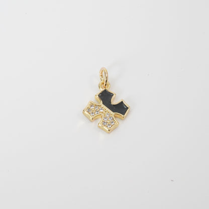 Gold Cross Charms,18K Gold Filled Enamel Cross Pendant,Cross Charm Bracelet Necklace for DIY Jewelry Making Supply