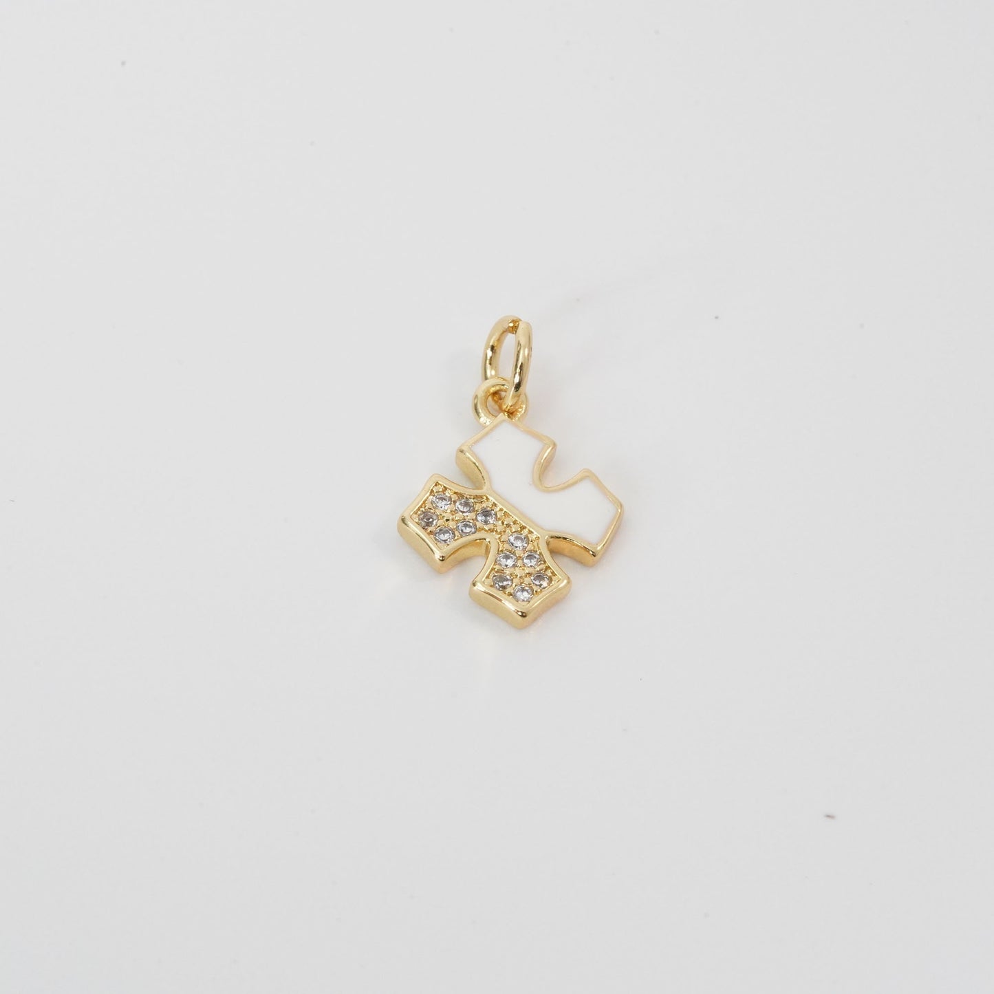 Gold Cross Charms,18K Gold Filled Enamel Cross Pendant,Cross Charm Bracelet Necklace for DIY Jewelry Making Supply