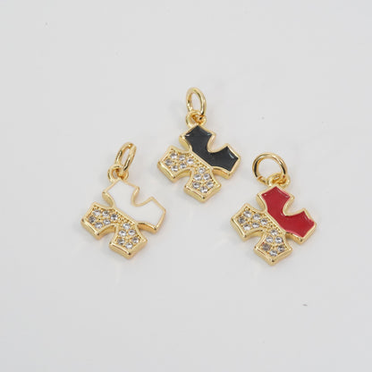 Gold Cross Charms,18K Gold Filled Enamel Cross Pendant,Cross Charm Bracelet Necklace for DIY Jewelry Making Supply