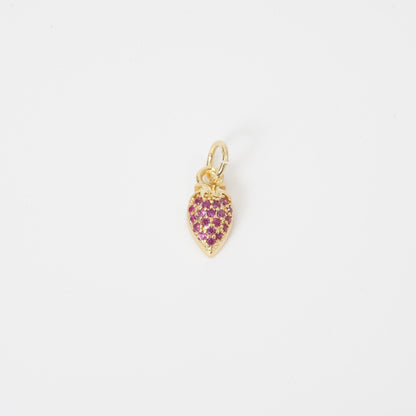 Gold Strawberry Charms,18K Gold Filled Strawberry Pendant,Fruit Charm Bracelet Necklace for DIY Jewelry Making Supply