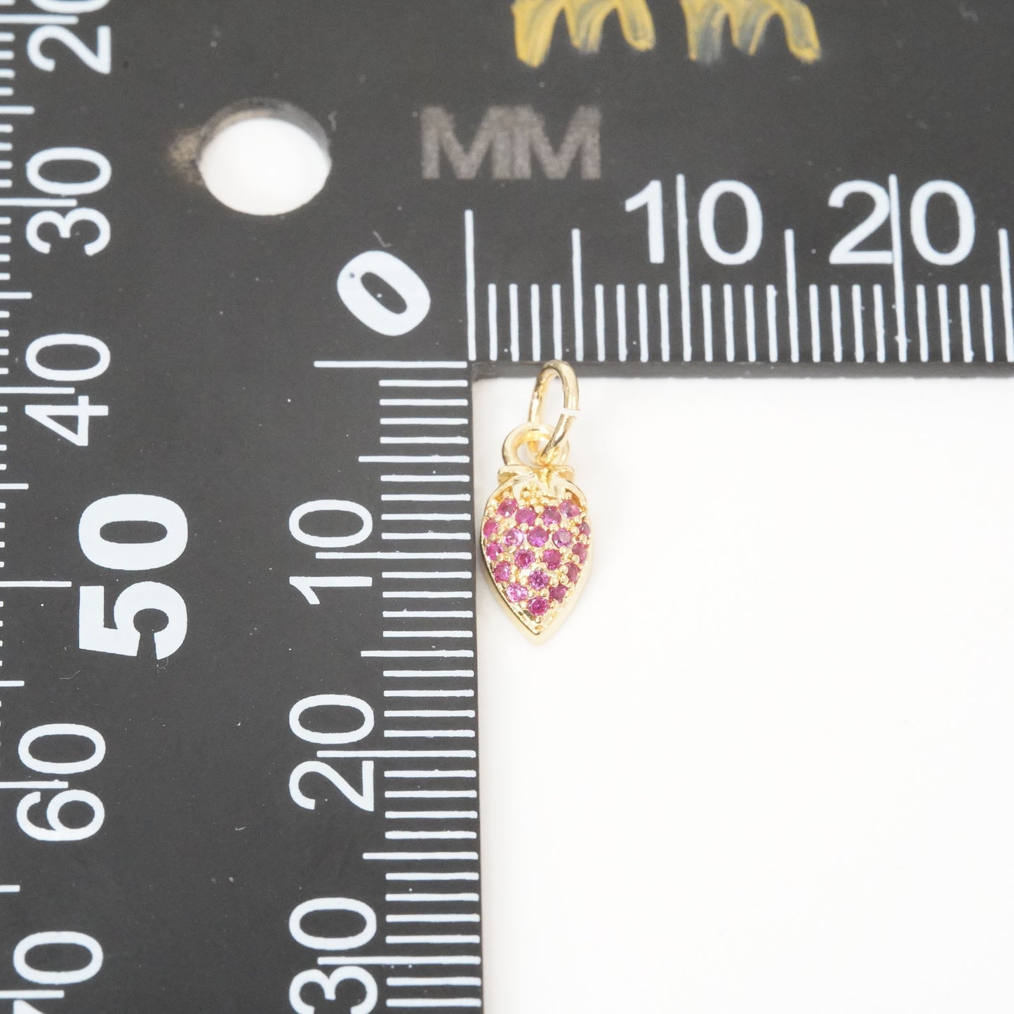Gold Strawberry Charms,18K Gold Filled Strawberry Pendant,Fruit Charm Bracelet Necklace for DIY Jewelry Making Supply