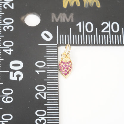 Gold Strawberry Charms,18K Gold Filled Strawberry Pendant,Fruit Charm Bracelet Necklace for DIY Jewelry Making Supply
