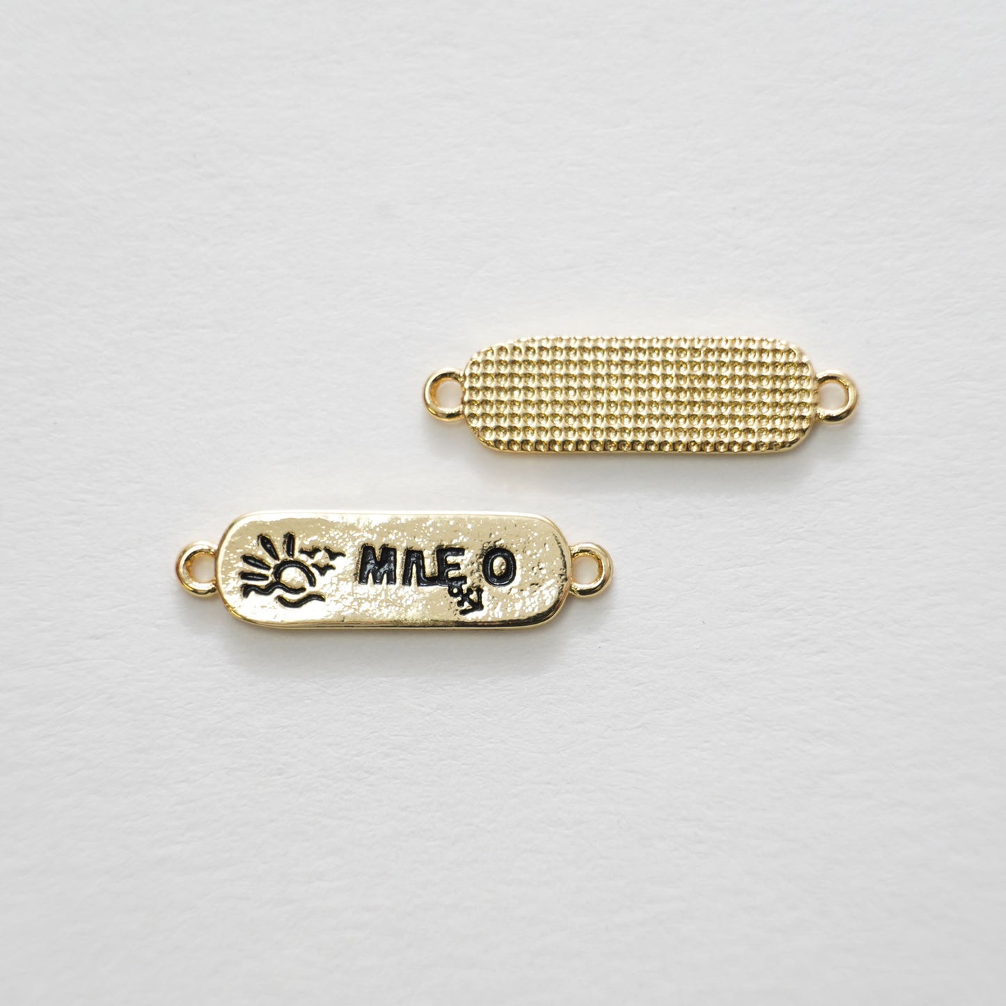 Gold Bar Connector Charms,18K Gold Filled Bar Pendant,Rectangle Charm Bracelet Necklace for DIY Jewelry Making Supply