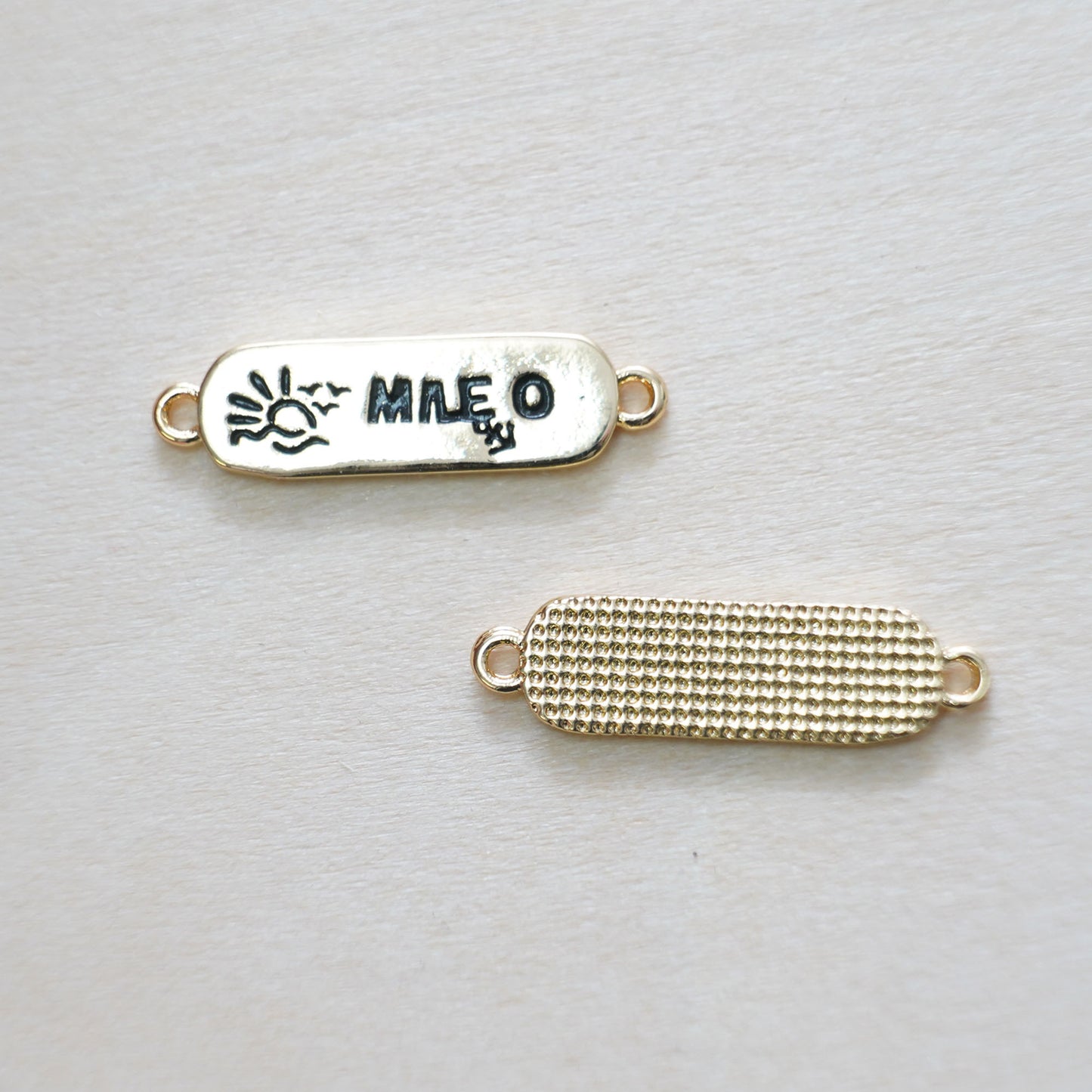 Gold Bar Connector Charms,18K Gold Filled Bar Pendant,Rectangle Charm Bracelet Necklace for DIY Jewelry Making Supply