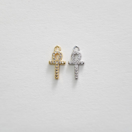 Gold Cross Charms,18K Gold Filled Cross Pendant,Silver Religious Charm Bracelet Necklace for DIY Jewelry Making Supply