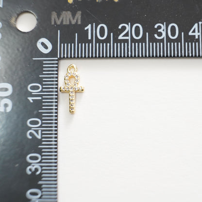 Gold Cross Charms,18K Gold Filled Cross Pendant,Silver Religious Charm Bracelet Necklace for DIY Jewelry Making Supply
