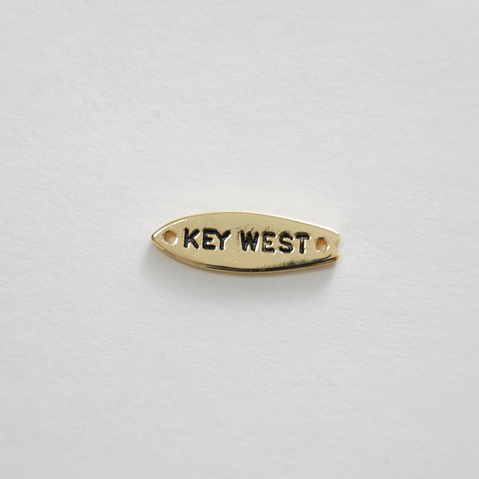 Gold Key West Connector Charms,18K Gold Filled Key West Pendant,Key West Charm Bracelet Necklace for DIY Jewelry Making Supply