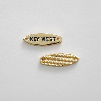 Gold Key West Connector Charms,18K Gold Filled Key West Pendant,Key West Charm Bracelet Necklace for DIY Jewelry Making Supply