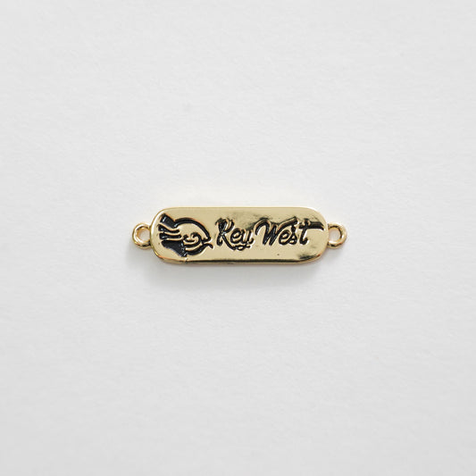 Gold Key West Connector Charms,18K Gold Filled Key West Pendant,Key West Charm Bracelet Necklace for DIY Jewelry Making Supply