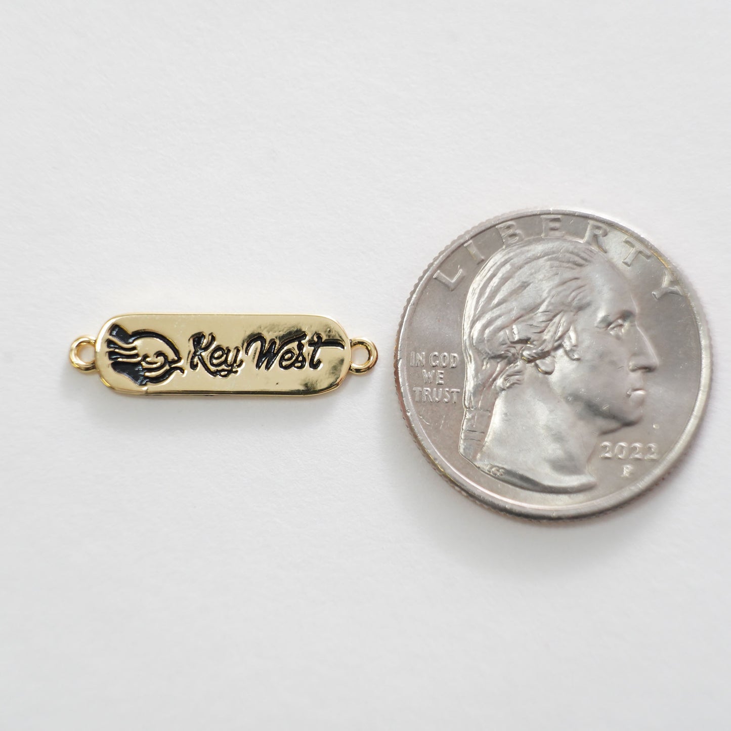 Gold Key West Connector Charms,18K Gold Filled Key West Pendant,Key West Charm Bracelet Necklace for DIY Jewelry Making Supply