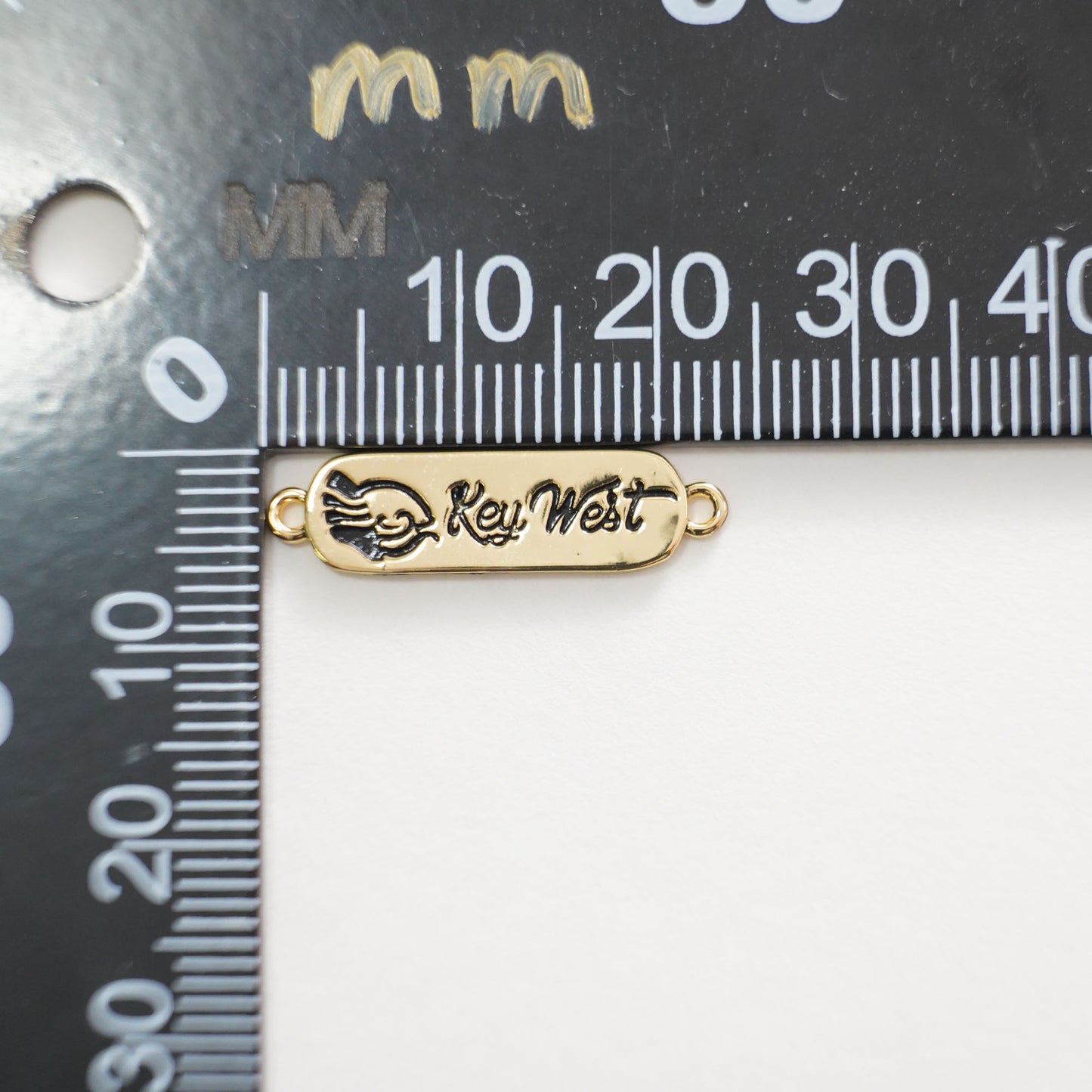 Gold Key West Connector Charms,18K Gold Filled Key West Pendant,Key West Charm Bracelet Necklace for DIY Jewelry Making Supply
