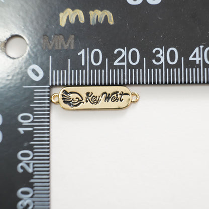 Gold Key West Connector Charms,18K Gold Filled Key West Pendant,Key West Charm Bracelet Necklace for DIY Jewelry Making Supply