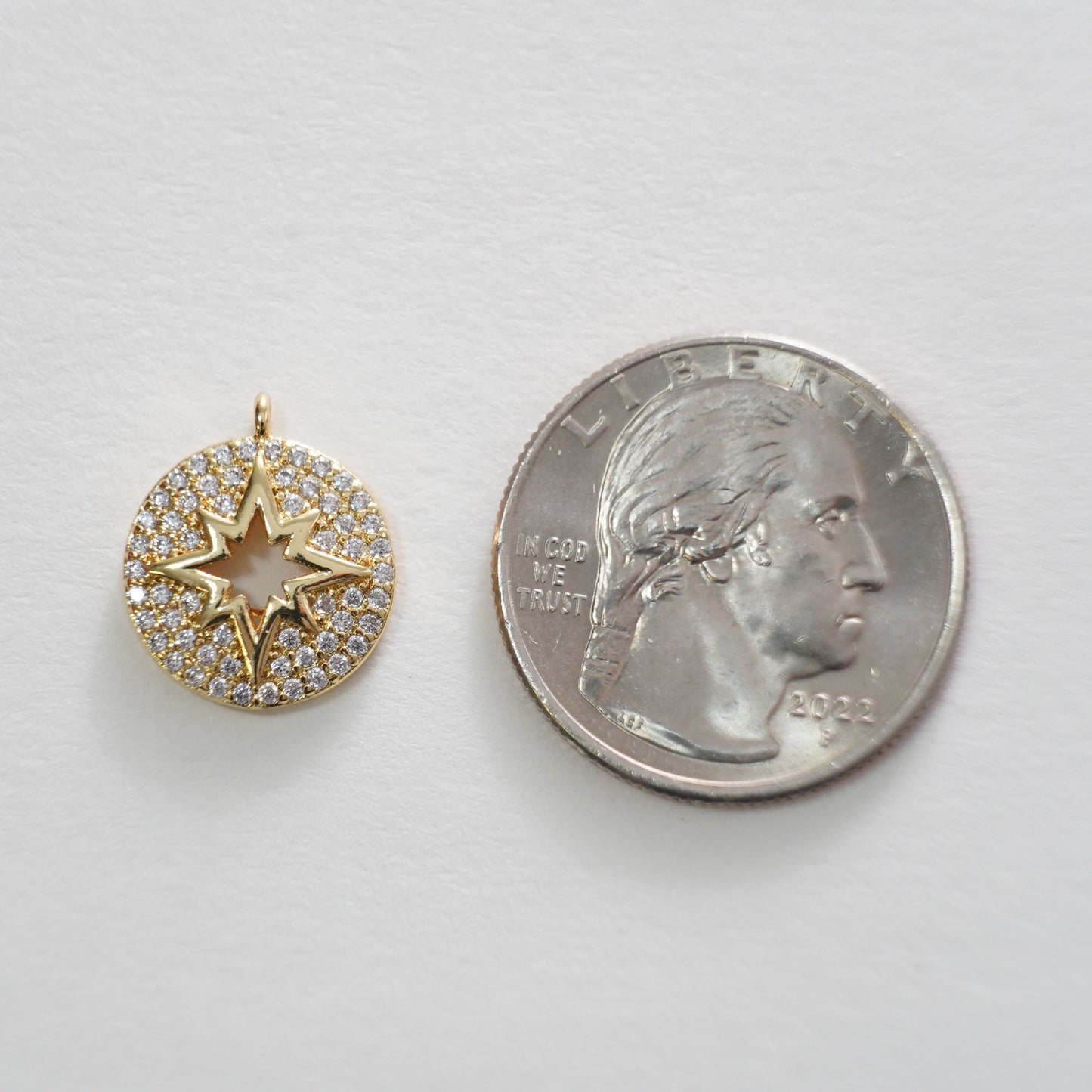 Gold Star Charms,18K Gold Filled Starburst Pendant,North Star Charm Bracelet Necklace for DIY Jewelry Making Supply