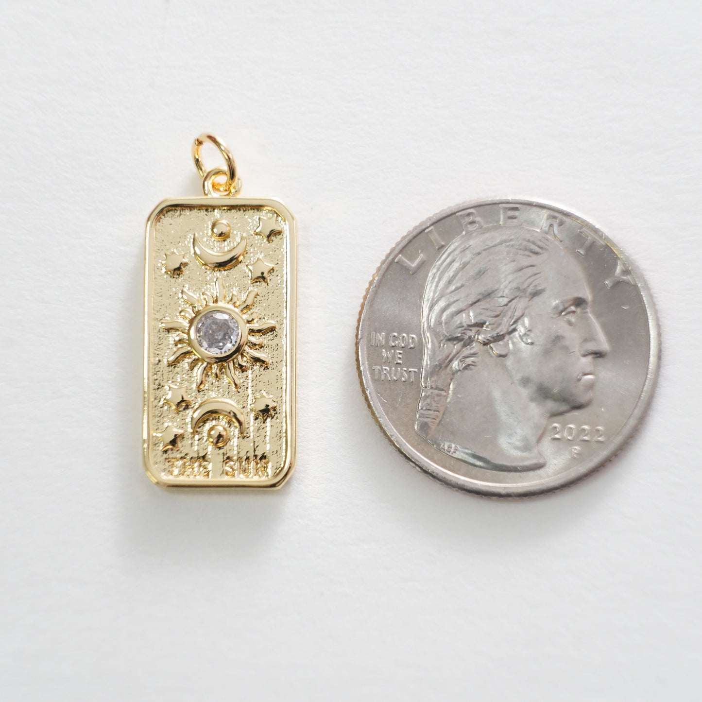 Gold Celestial Charms,18K Gold Filled Sun Pendant,Moon Charm Bracelet Necklace for DIY Jewelry Making Supply