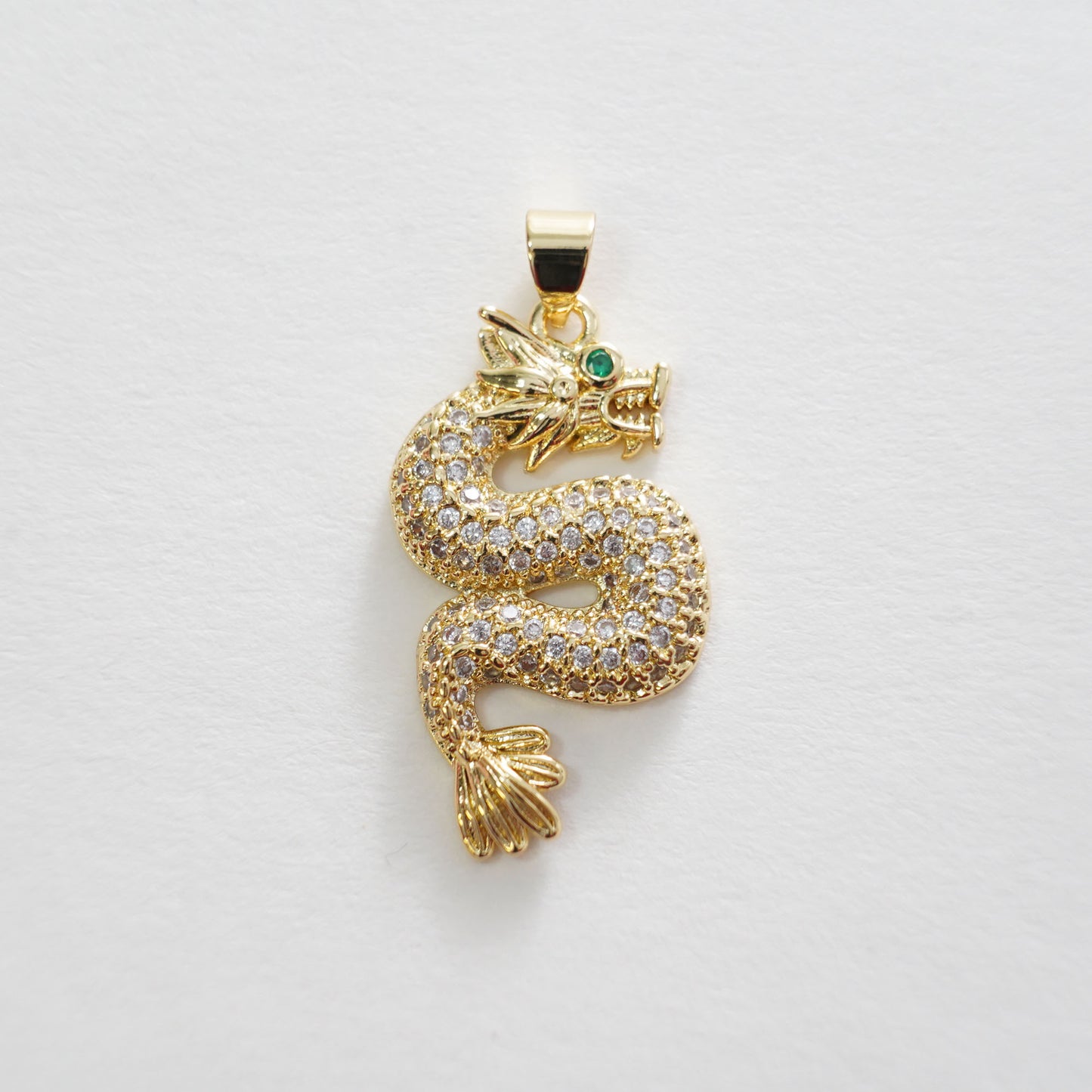 Gold Dragon Charm,18K Gold Filled Dragon Pendant,Silver dragon Charm Bracelet Necklace for DIY Jewelry Making Supply