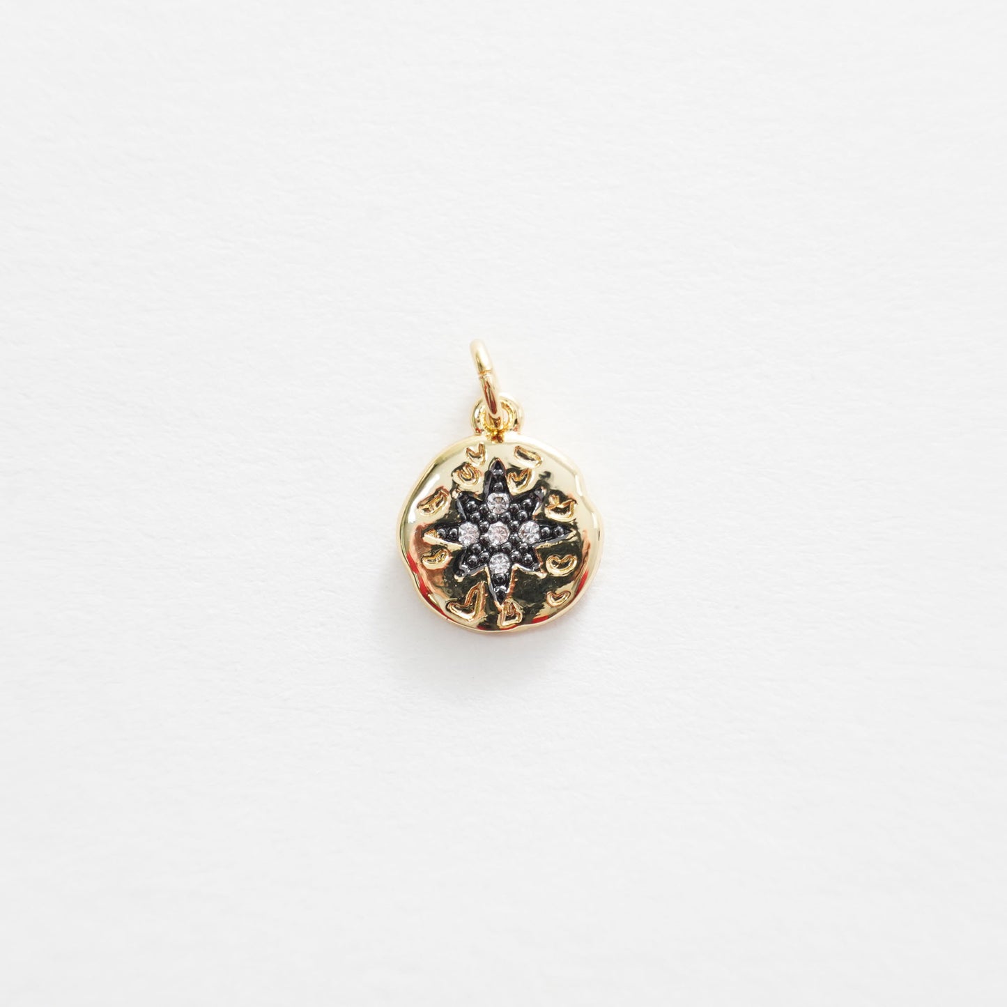 Gold Star Charms,18K Gold Filled Starburst Pendant,North Star Charm Bracelet Necklace for DIY Jewelry Making Supply