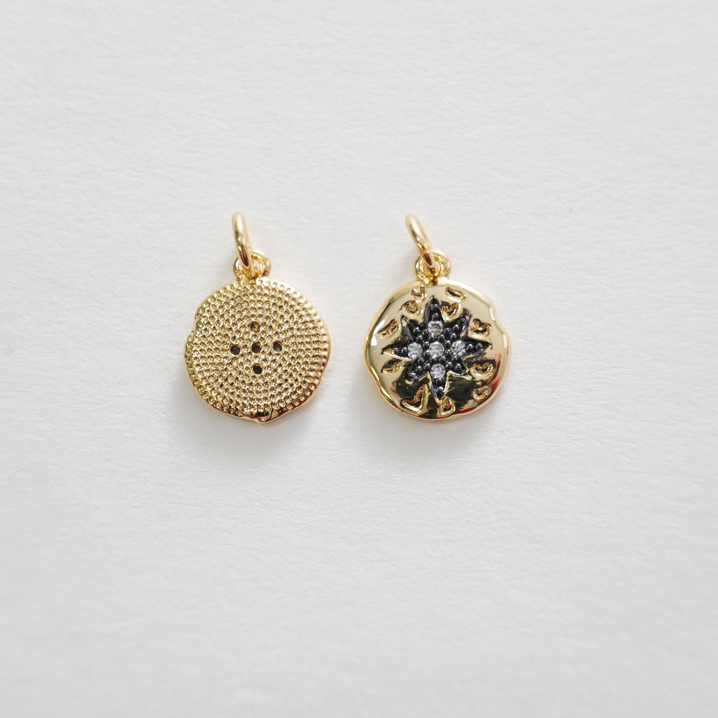 Gold Star Charms,18K Gold Filled Starburst Pendant,North Star Charm Bracelet Necklace for DIY Jewelry Making Supply