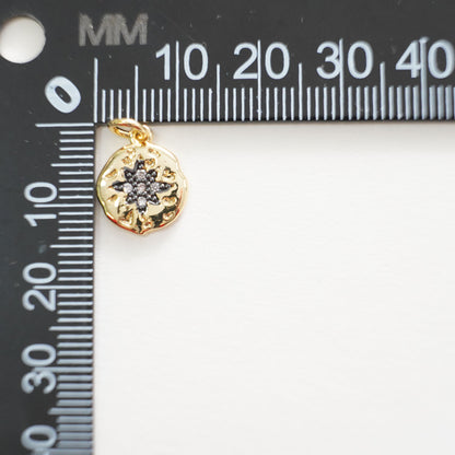 Gold Star Charms,18K Gold Filled Starburst Pendant,North Star Charm Bracelet Necklace for DIY Jewelry Making Supply