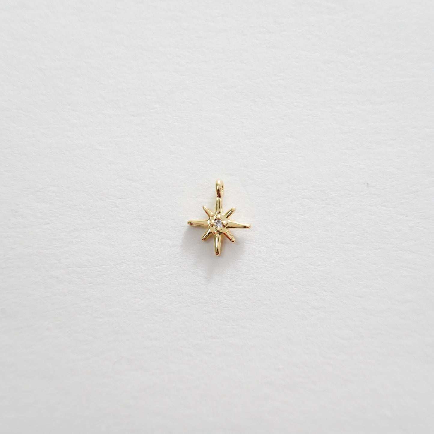 Gold Star Charms,18K Gold Filled Starburst Pendant,North Star Charm Bracelet Necklace for DIY Jewelry Making Supply