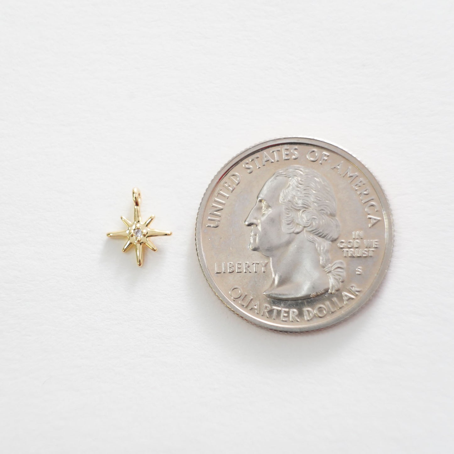 Gold Star Charms,18K Gold Filled Starburst Pendant,North Star Charm Bracelet Necklace for DIY Jewelry Making Supply