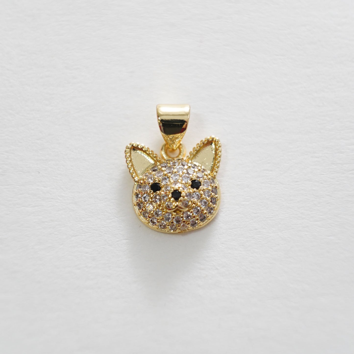 Gold Dog Charms,18K Gold Filled Dog Pendant,cute Dog Charm Bracelet Necklace for DIY Jewelry Making Supply