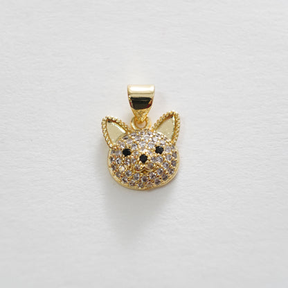 Gold Dog Charms,18K Gold Filled Dog Pendant,cute Dog Charm Bracelet Necklace for DIY Jewelry Making Supply