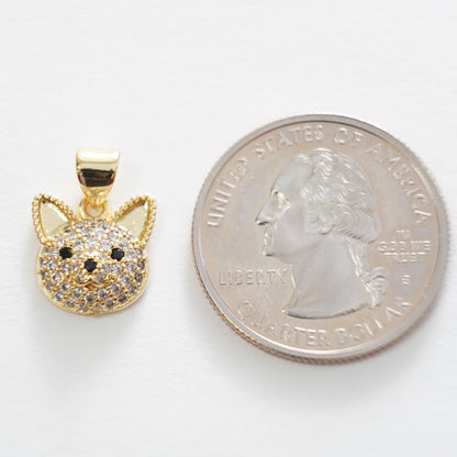 Gold Dog Charms,18K Gold Filled Dog Pendant,cute Dog Charm Bracelet Necklace for DIY Jewelry Making Supply